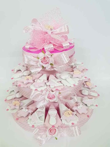 Torta bomboniere nascita rosa - bomboniere,