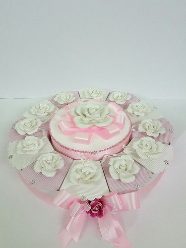 Torta bomboniera rosa - rosa, in
